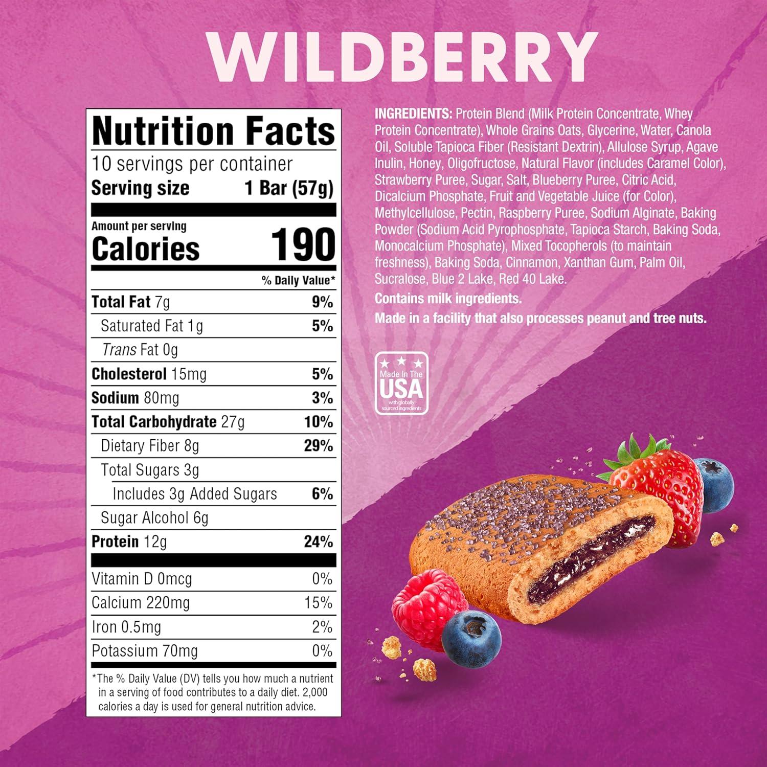 image:imagePure Protein Apple Cinnamon Soft Baked Protein Bars 12g Protein 7g Fiber Whole Grain Breakfast Bars High Fiber Individually Wrapped Protein Snacks for OntheGo 10 CountWildberry