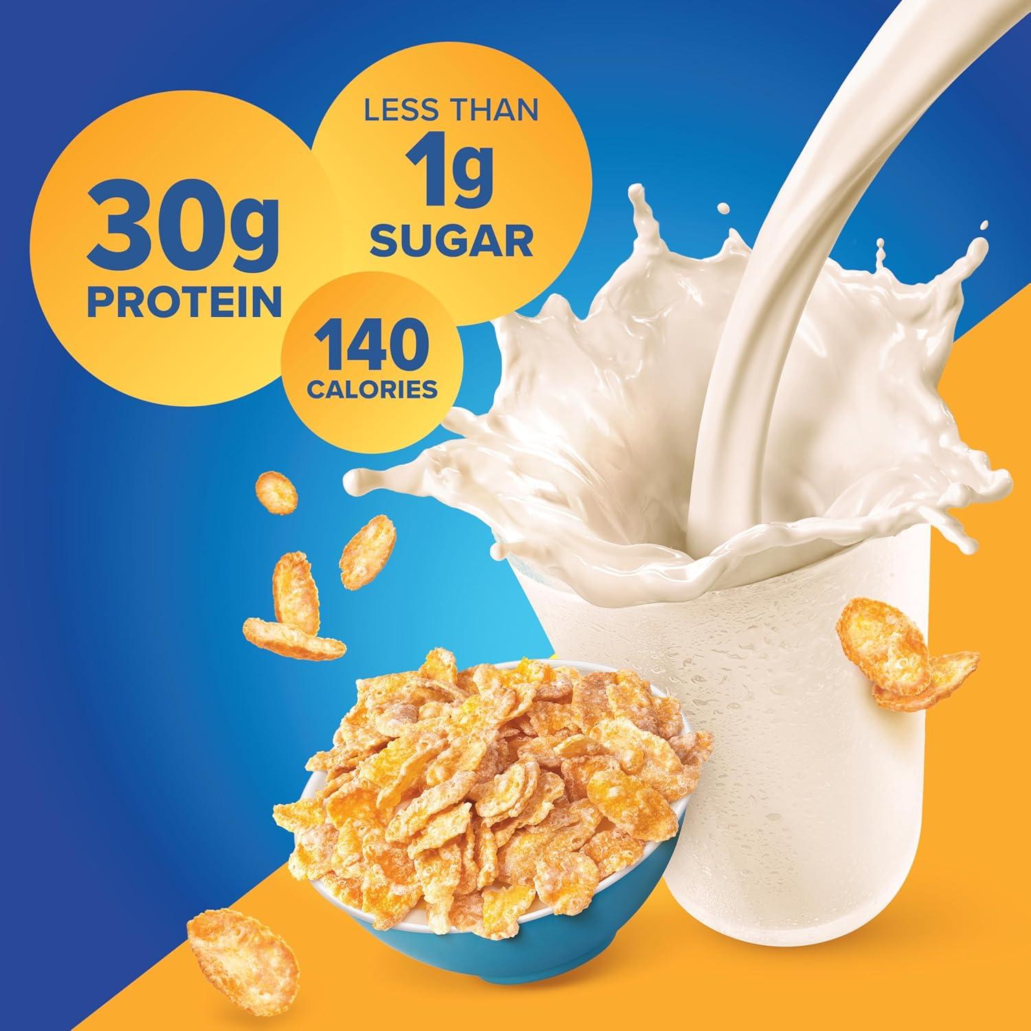 image:imagePure Protein Complete Protein Shake Frosted Cereal 30g High Protein Drink Less than 1g Sugar 4g Fiber Ready to Drink Non GMO OntheGo Shakes 11oz Bottles 12 PackFrosted Cereal
