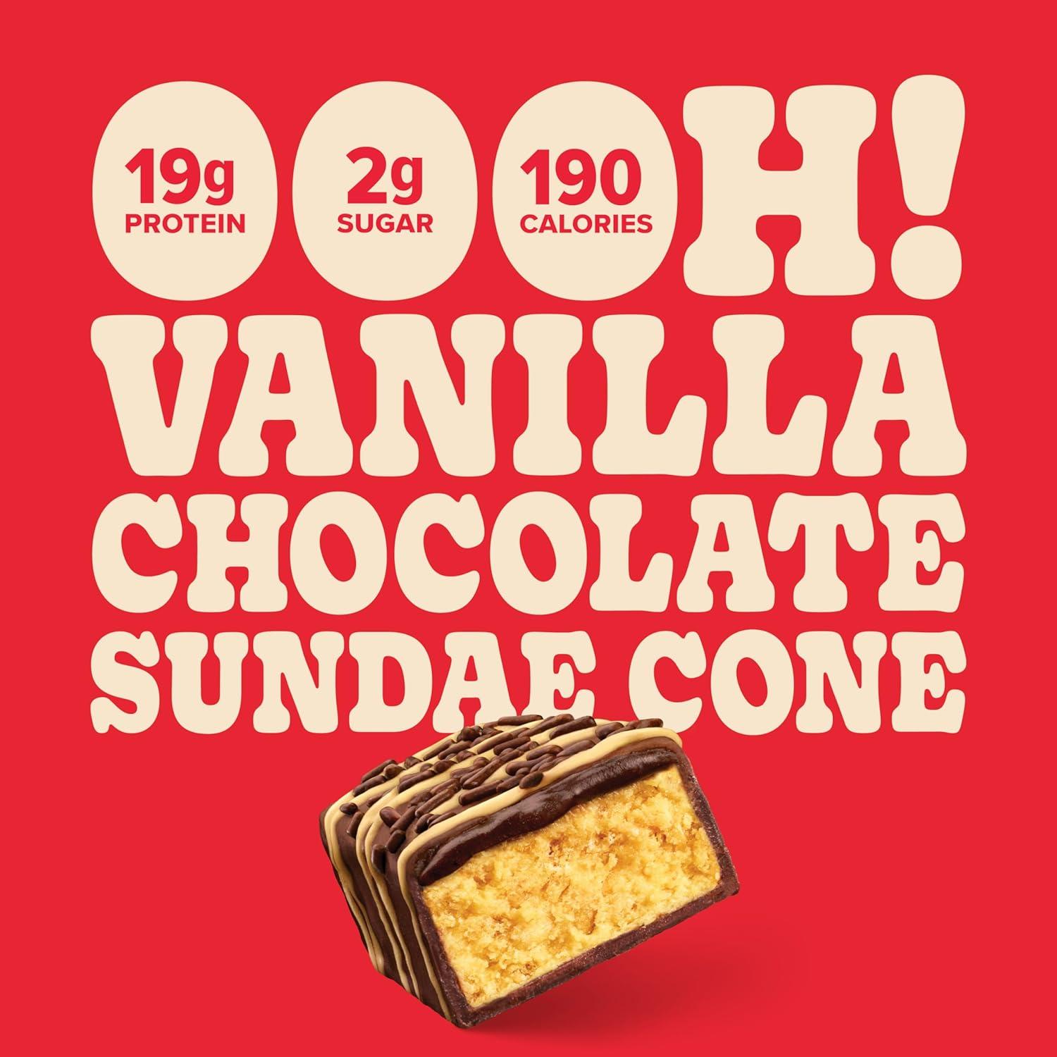 image:imagePure Protein Fruity PEBBLES Protein Bars 20g Protein 3g Sugar 190 Calories 4 count Low Sugar High Protein Snack Gluten Free Perfect for a Healthy SnackSundae Cone