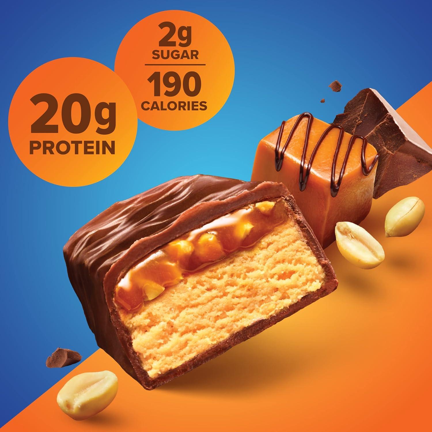 image:imagePure Protein Galactic Brownie Protein Bars 20g Protein 3g Sugar 190 Calories 12 count Low Sugar High Protein Snack Gluten Free Perfect for a Healthy SnackChocolate Peanut Caramel