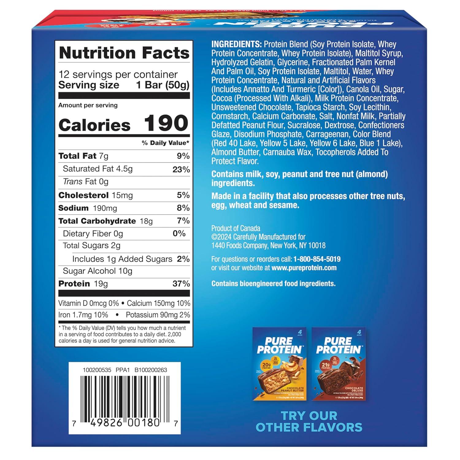 image:imagePure Protein Galactic Brownie Protein Bars 20g Protein 3g Sugar 190 Calories 12 count Low Sugar High Protein Snack Gluten Free Perfect for a Healthy SnackSundae Cone
