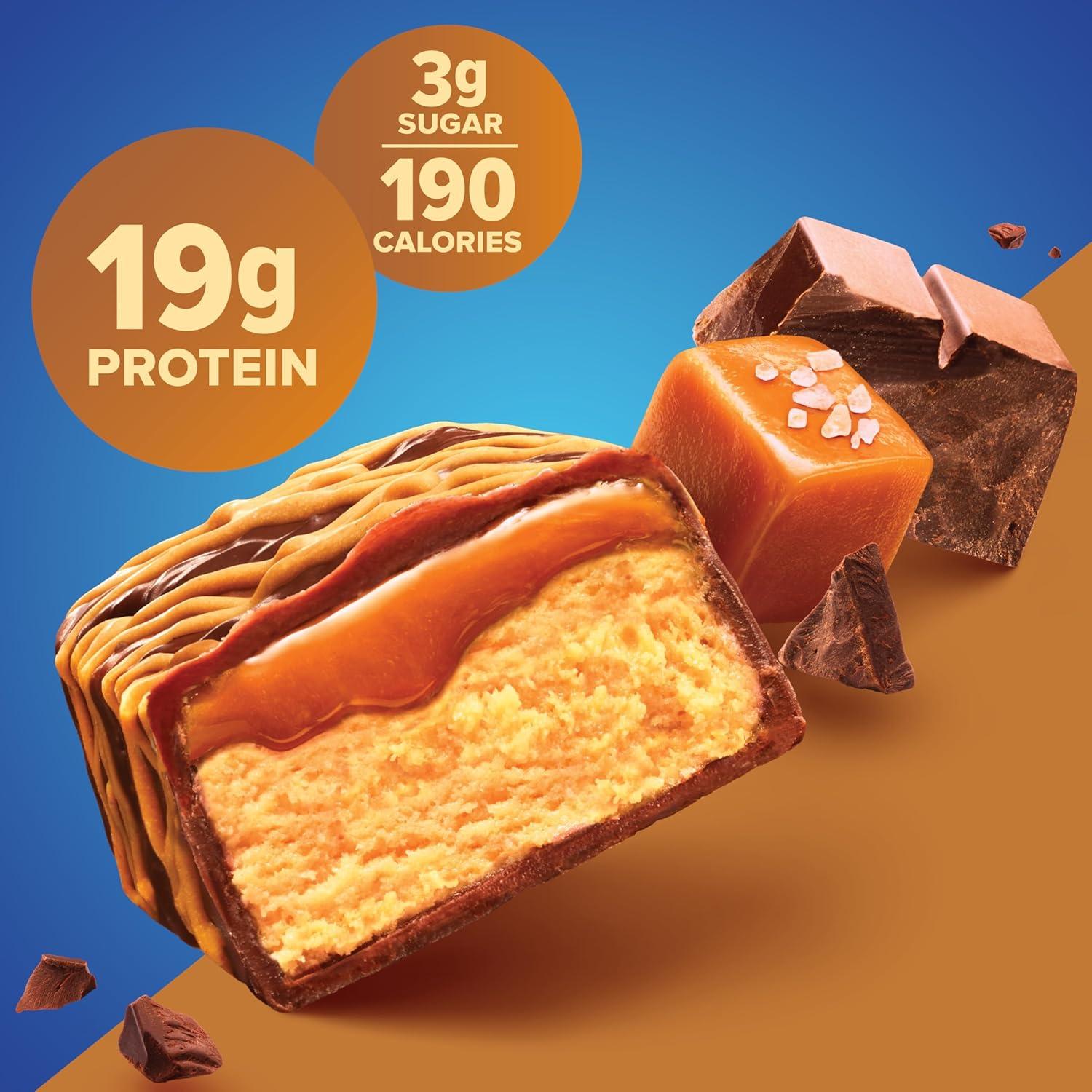image:imagePure Protein Galactic Brownie Protein Bars 20g Protein 3g Sugar 190 Calories 12 count Low Sugar High Protein Snack Gluten Free Perfect for a Healthy SnackChocolate Salted Caramel