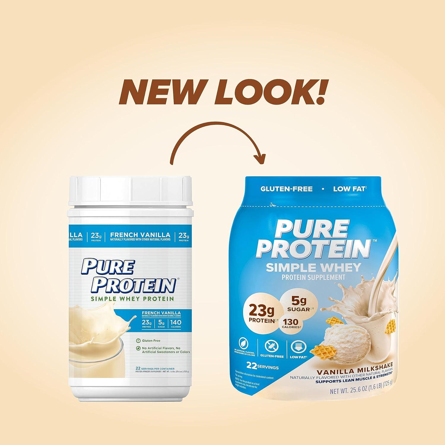 image:imagePure Protein Powder Natural Whey High Protein Low Sugar Gluten Free French Vanilla 16 lbs