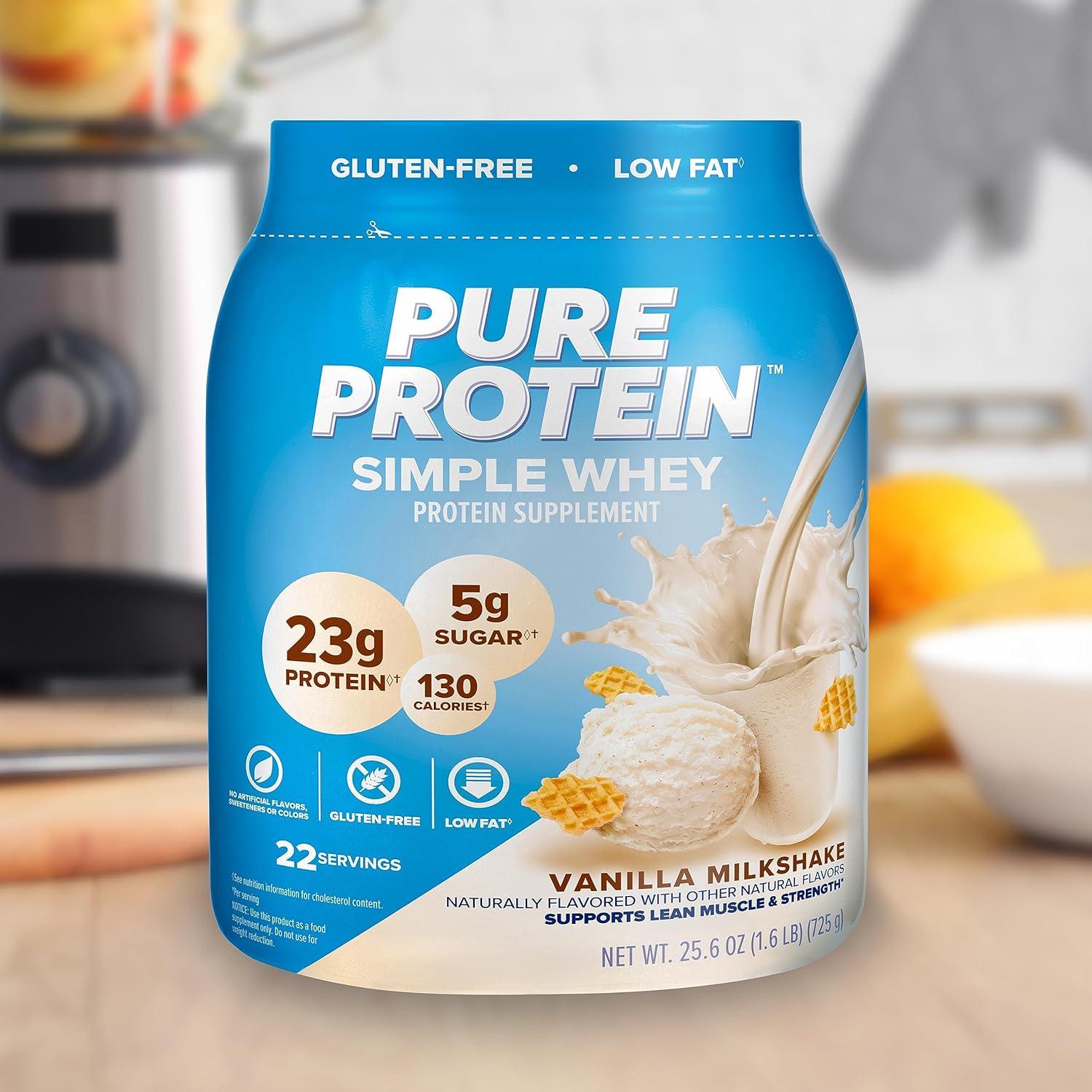 image:imagePure Protein Powder Natural Whey High Protein Low Sugar Gluten Free French Vanilla 16 lbs