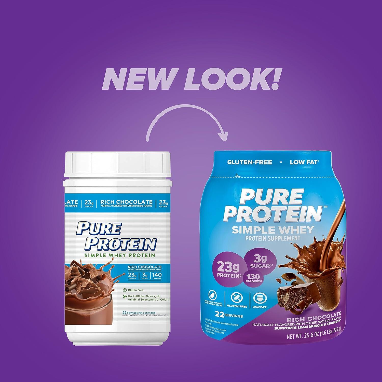 image:imagePure Protein Simple Whey Protein Powder Gluten Free 23G Protein Rich Chocolate 16lbs16 Pound Pack of 1