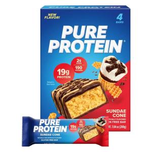image:imagePure Protein Fruity PEBBLES Protein Bars  20g Protein 3g Sugar 190 Calories 4 count Low Sugar High Protein Snack  Gluten Free  Perfect for a Healthy SnackSundae Cone